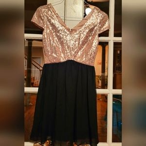 Sequined V-Neck Dress